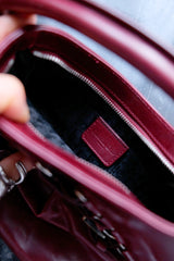 DIOR Burgundy Leather Corset Bag