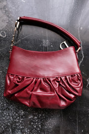 DIOR Burgundy Leather Corset Bag