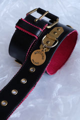 MOSCHINO Black and Red Leather Belt