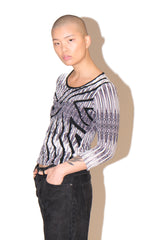 Abstract Print Stretch Long Sleeve