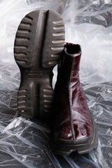 Extra Wide Sole Burgundy Leather Boots